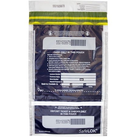 Controltek SafeLOK VT Tamper-Evident Deposit Bags, 100PK CNK585092
